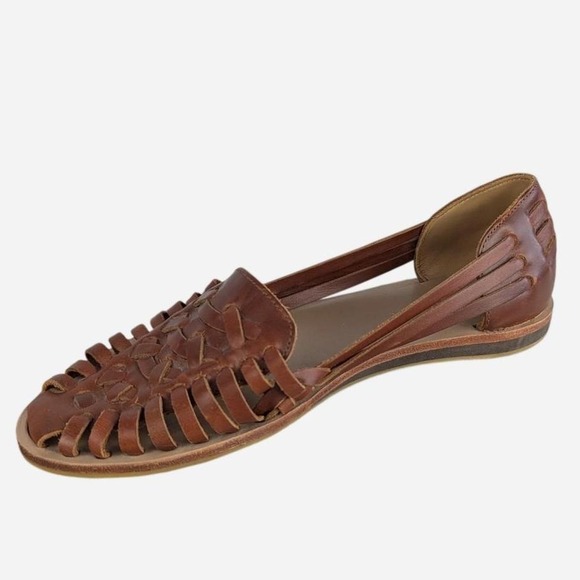 Nisolo Huarache Sandal 2.0 Brandy Handwoven Leather Memory Foam Size 7.5 - Picture 7 of 9